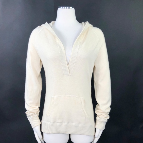 GAP Sweaters - Gap Long Cashmere Ivory Hooded Sweater Pocket - L